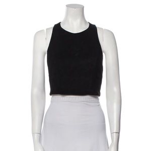 Alice + Olivia leather crop tank size small